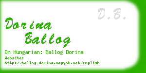 dorina ballog business card